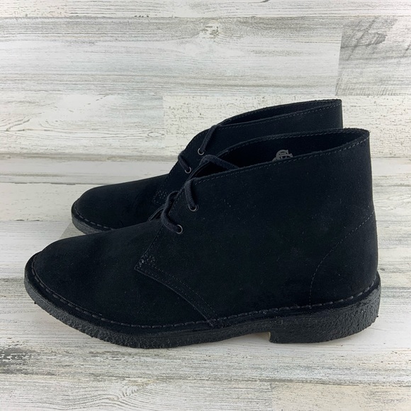 clarks originals black suede desert boots